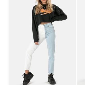 NWT adika stevens color block jeans MOM